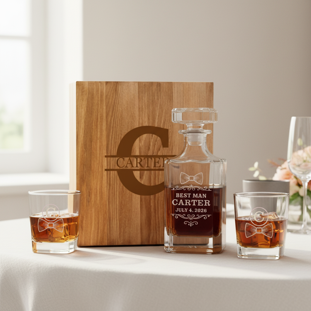 Custom Groomsmen Decanter Gift Set