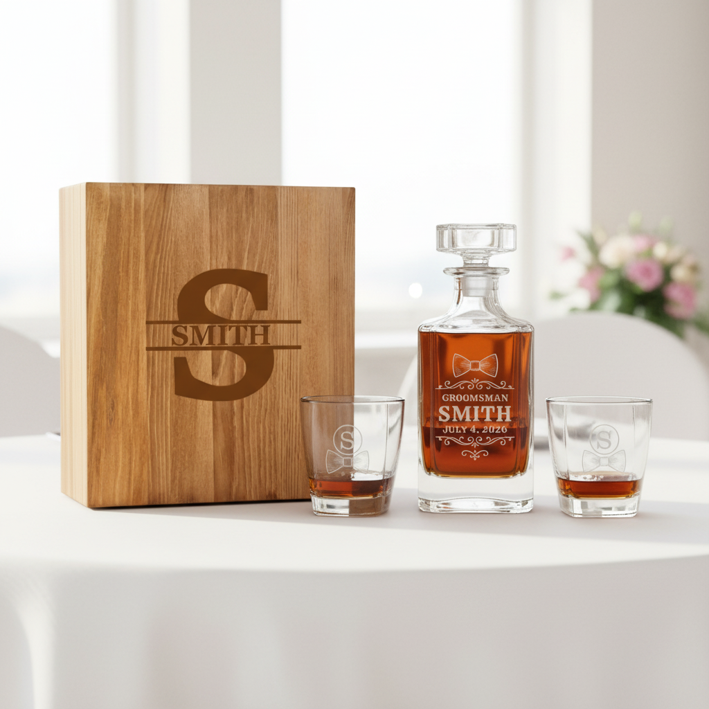 Custom Groomsmen Decanter Gift Set
