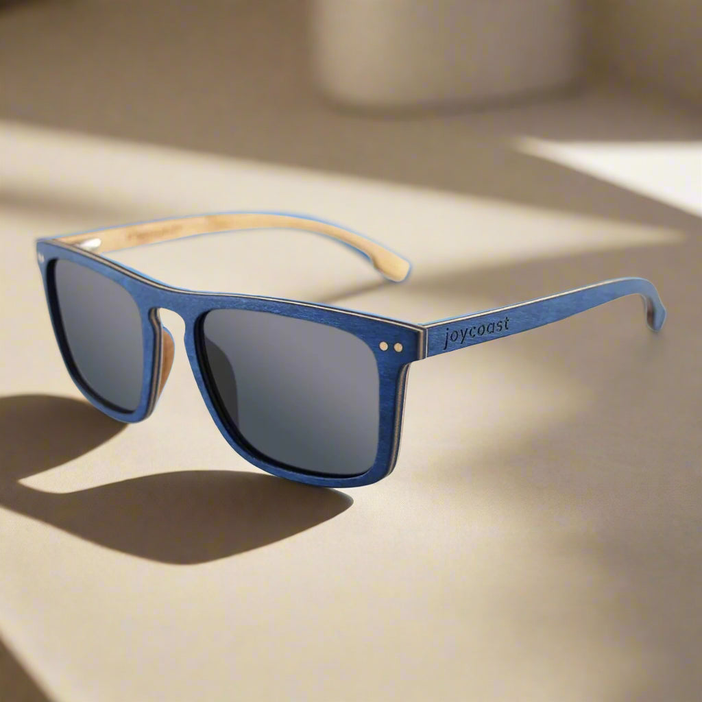 Wooden Sunglasses Blu | Maple Wood Sunglasses by Groovy Groomsmen Gifts