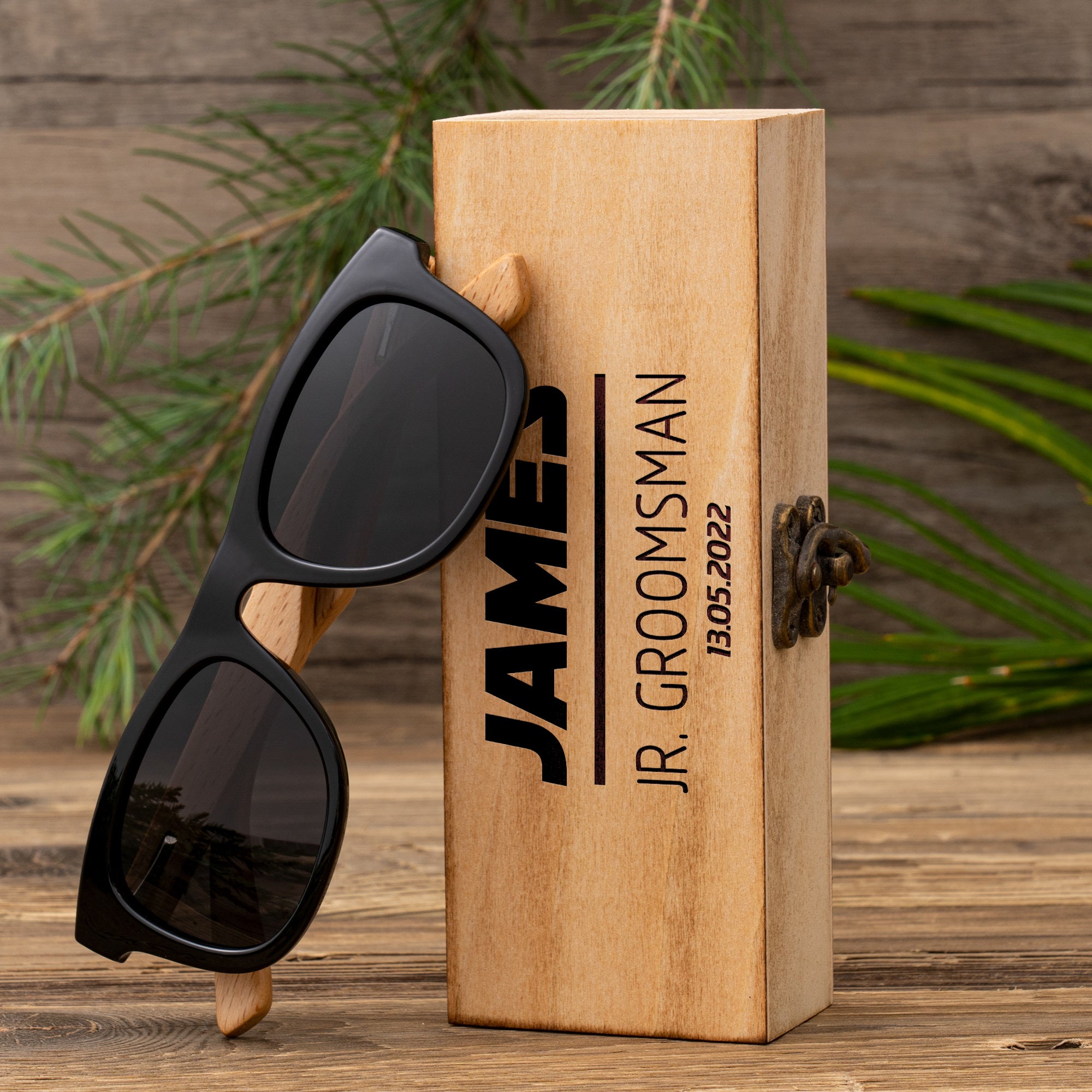 Personalized Wooden Sunglasses for Men, Groomsmen Gifts, Custom Sunglasses, Groomsmen Proposal, Wedding Gifts for Guys, Bachelor Party Gift Father
