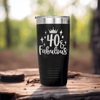 Black Birthday Tumbler With 40 And Fabulous Crown Design