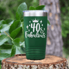 Green Birthday Tumbler With 40 And Fabulous Crown Design