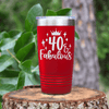 Red Birthday Tumbler With 40 And Fabulous Crown Design