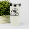 White Birthday Tumbler With 40 And Fabulous Crown Design