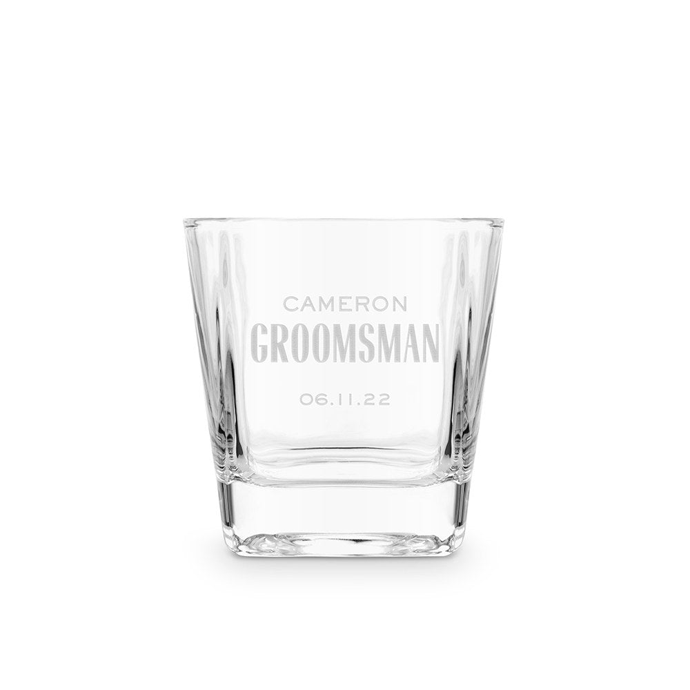 Groomsmen Personalized Whiskey Glasses - Groovy Groomsmen Gifts