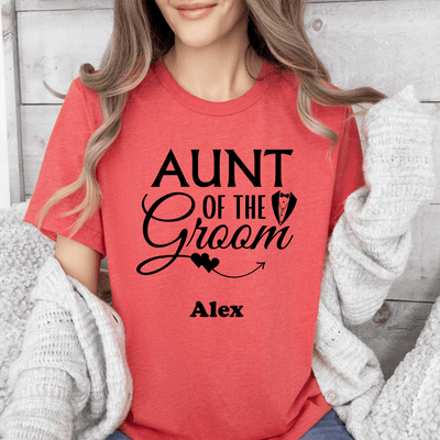 Light Red Mens T-Shirt With Aunt Of The Groom Design