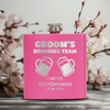 Pink Groomsman Flask With Beer Drinking Team Design