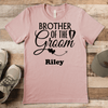 Heather Peach Mens T-Shirt With Brother Of The Groom Design