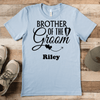 Light Blue Mens T-Shirt With Brother Of The Groom Design