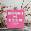 Pink Groomsman Flask With Crew In Shades Design