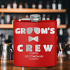 Red Groomsman Flask With Crew In Shades Design