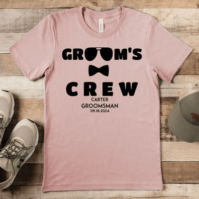 Heather Peach Mens T-Shirt With Crew In Shades Design