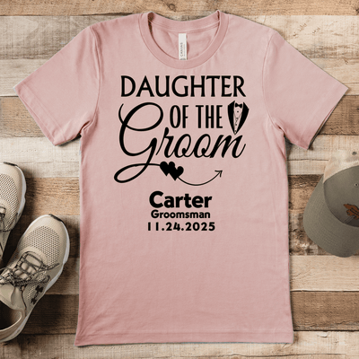 Heather Peach Mens T-Shirt With Daughter Of The Groom Design