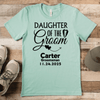 Light Green Mens T-Shirt With Daughter Of The Groom Design