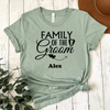 Light Green Mens T-Shirt With Family Of The Groom Design