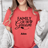 Light Red Mens T-Shirt With Family Of The Groom Design