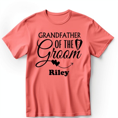 Light Red Mens T-Shirt With Grandfather Of The Groom Design