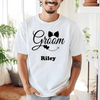 White Mens T-Shirt With Groom Design