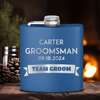Blue Groomsman Flask With Groom Team Design