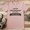 Heather Peach Mens T-Shirt With Groom Team Design