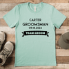 Light Green Mens T-Shirt With Groom Team Design