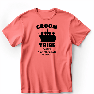 Light Red Mens T-Shirt With Grooms Tribe Design