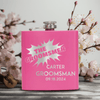 Pink Groomsman Flask With Groomsman Explosion Design