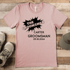 Heather Peach Mens T-Shirt With Groomsman Explosion Design