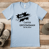 Light Blue Mens T-Shirt With Groomsman Explosion Design