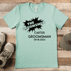 Light Green Mens T-Shirt With Groomsman Explosion Design