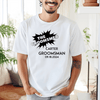 White Mens T-Shirt With Groomsman Explosion Design