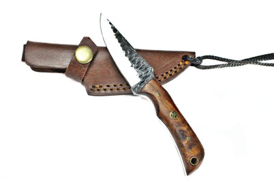 Neck Knife with Forged Scales