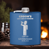 Blue Groomsman Flask With Last Day Of Freedom Design