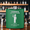 Green Groomsman Flask With Last Day Of Freedom Design