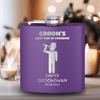 Purple Groomsman Flask With Last Day Of Freedom Design