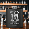 Black Groomsman Flask With Men In Black Design