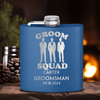 Blue Groomsman Flask With Men In Black Design