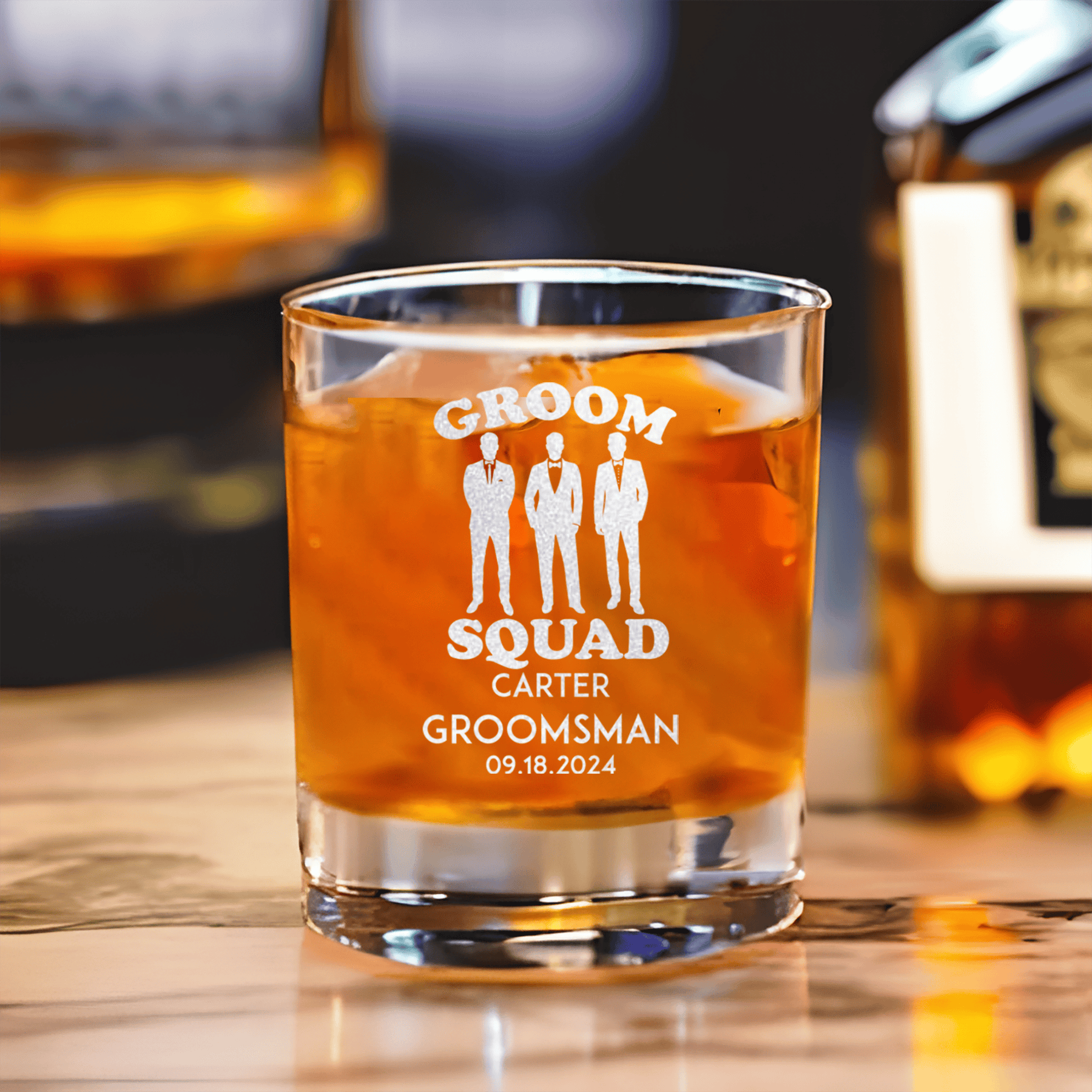 Men In Black Whiskey Glass Groovy Groomsmen Gifts