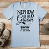 Light Blue Mens T-Shirt With Newphew Of The Groom Design