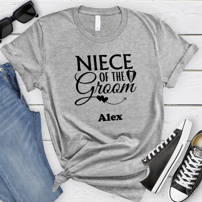 Grey Mens T-Shirt With Niece Of The Groom Design