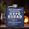 Navy Groomsman Flask With Personal Hype Squad Design