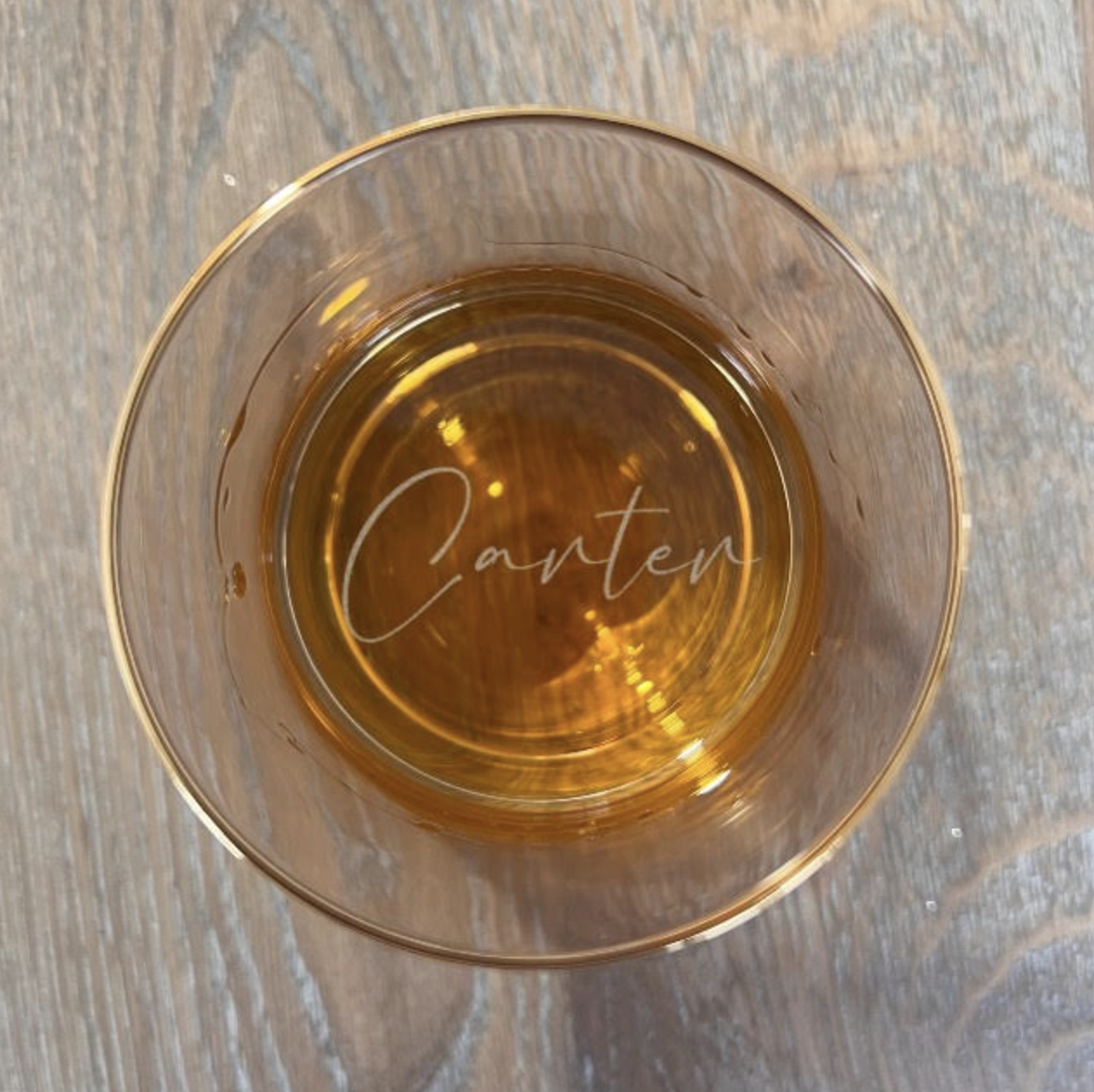Personalized Gold Rim Whiskey Glass