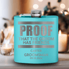 Teal Groomsman Flask With Proof Of Friends Design