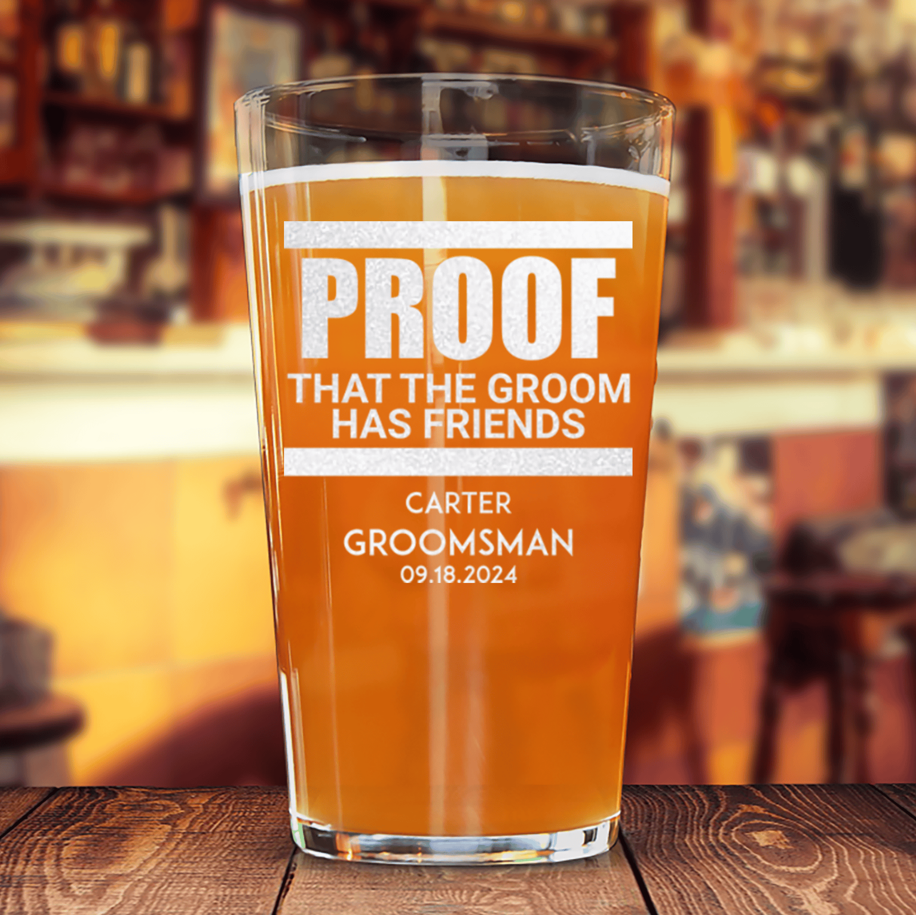Proof Of Friends Pint Glass