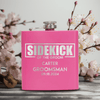 Pink Groomsman Flask With Sidekick Of The Groom Design