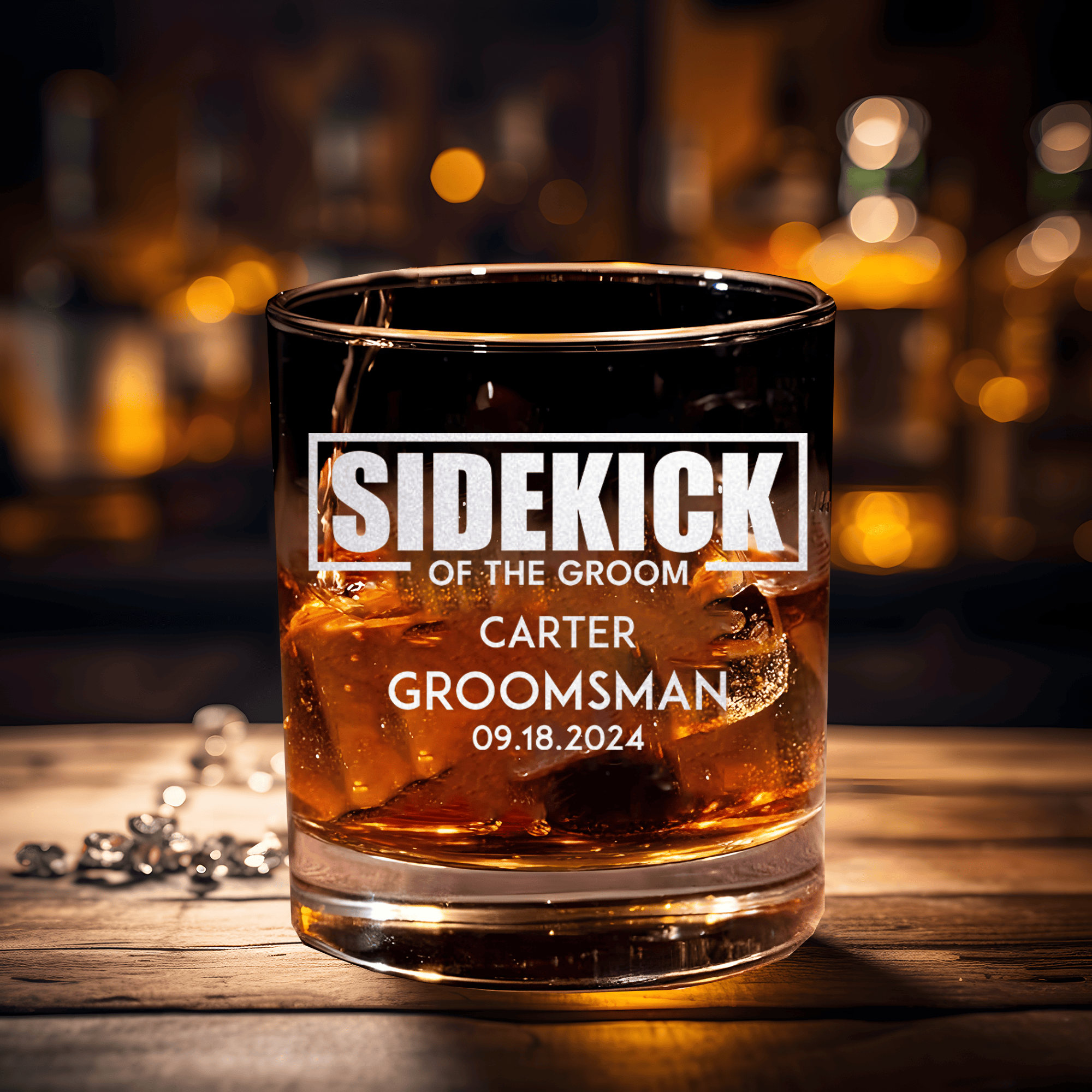 Sidekick Of The Groom Whiskey Glass