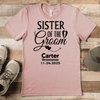 Heather Peach Mens T-Shirt With Sister Of The Groom Design