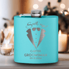Teal Groomsman Flask With Suit Up Boys Design