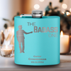 Teal Bachelor Party Flask With The Badass One Design