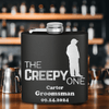 Black Bachelor Party Flask With The Creepy One Design